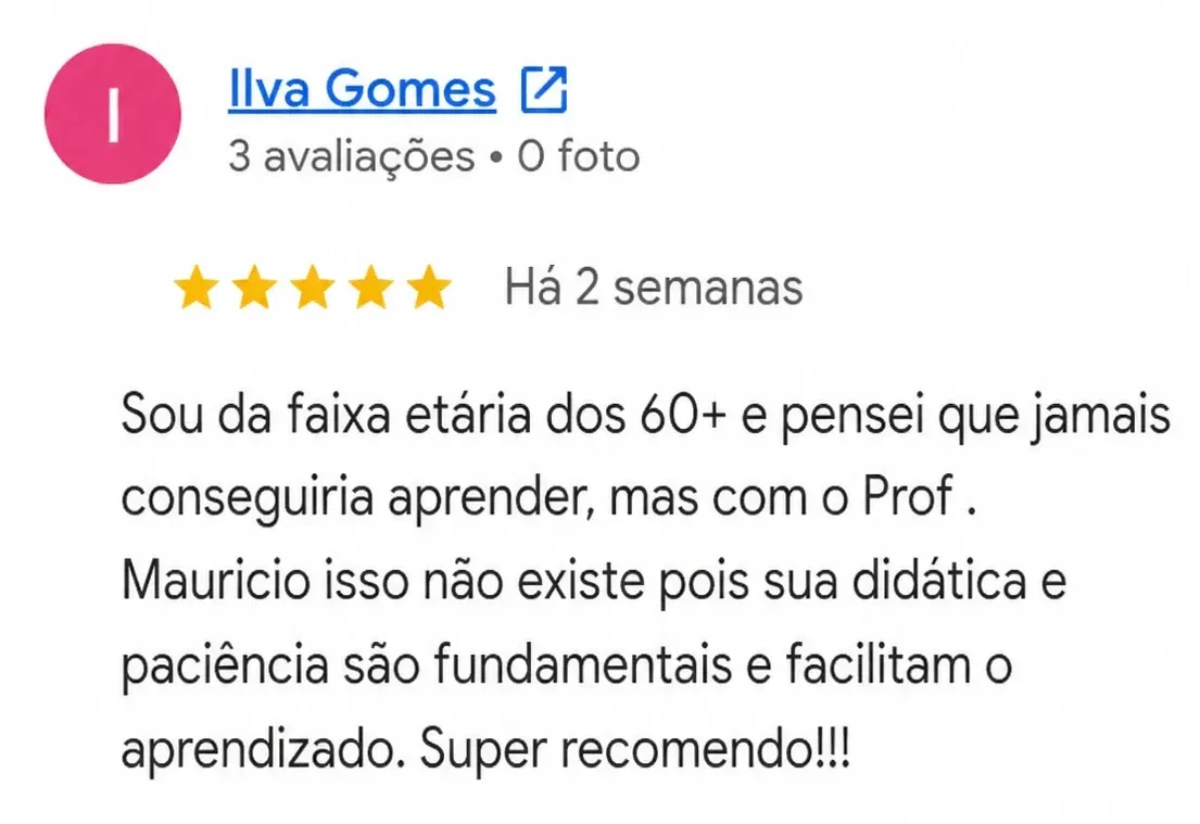 Avaliação de Ilva Gomes no Google
