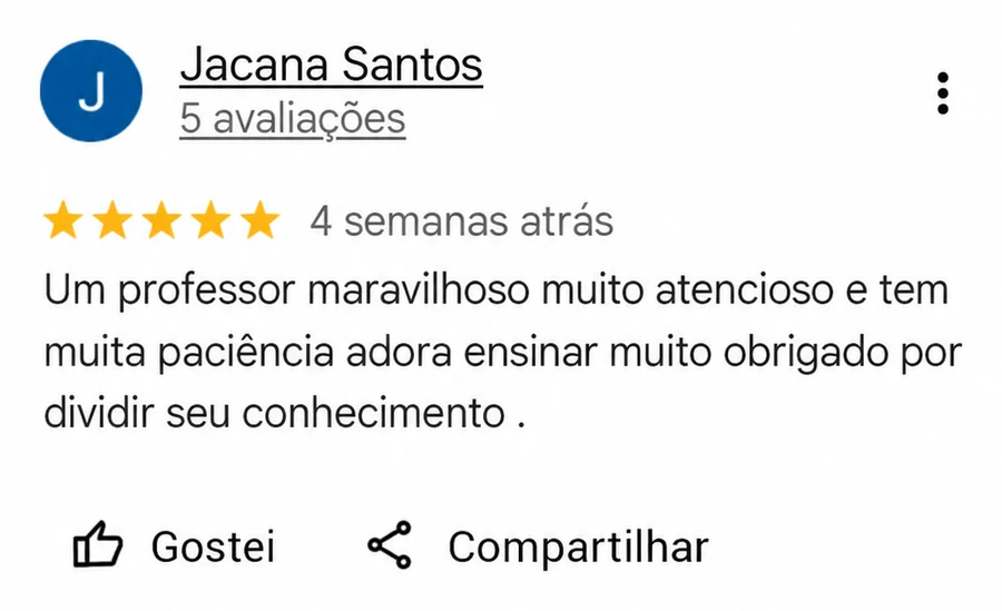 Avaliação de Jacana Santos no Google