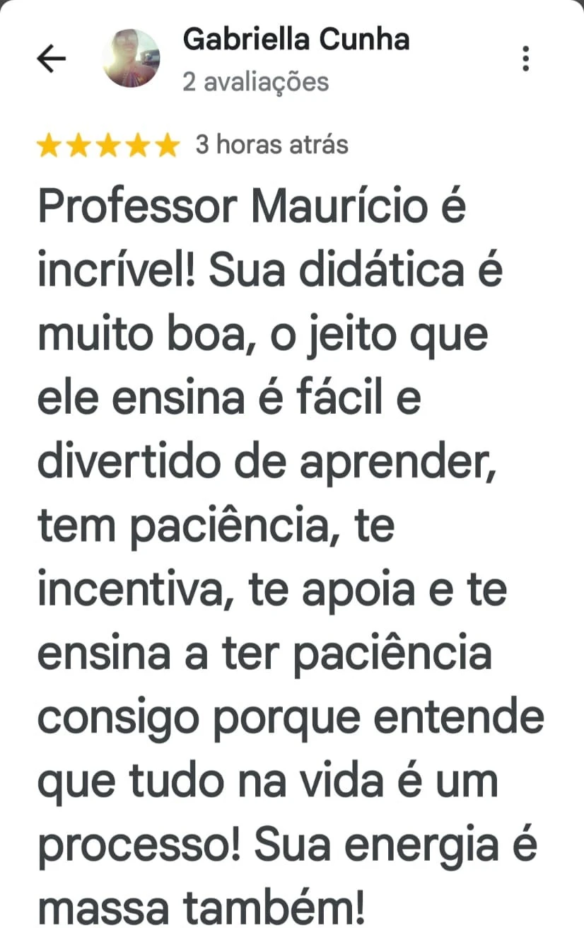 Avaliação de Gabriella Cunha no Google