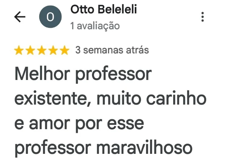 Avaliação de Otto Beleleli no Google
